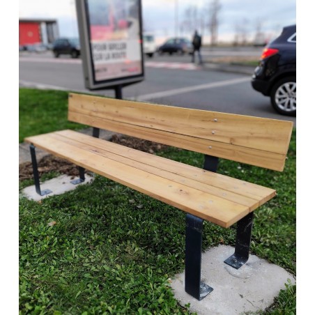 Banc d'extérieur en acier et bois