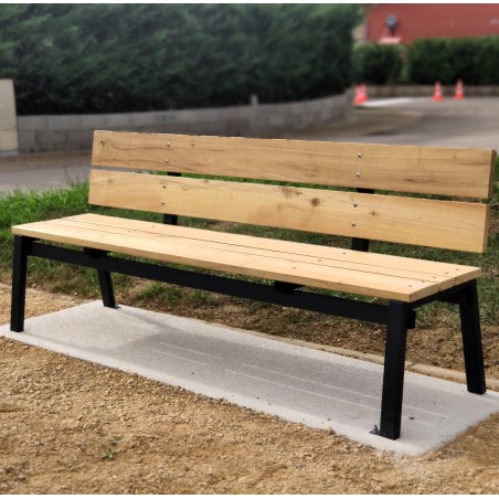 Banc moderne en bois et métal