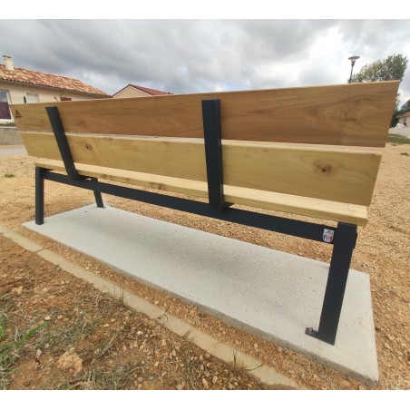 Banc avec dossier en robinier massif